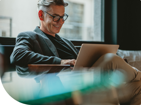 businessman working on business finances on latop