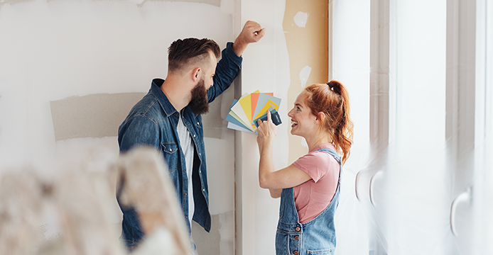 couple renovating there home with the help of a home equity line of credit