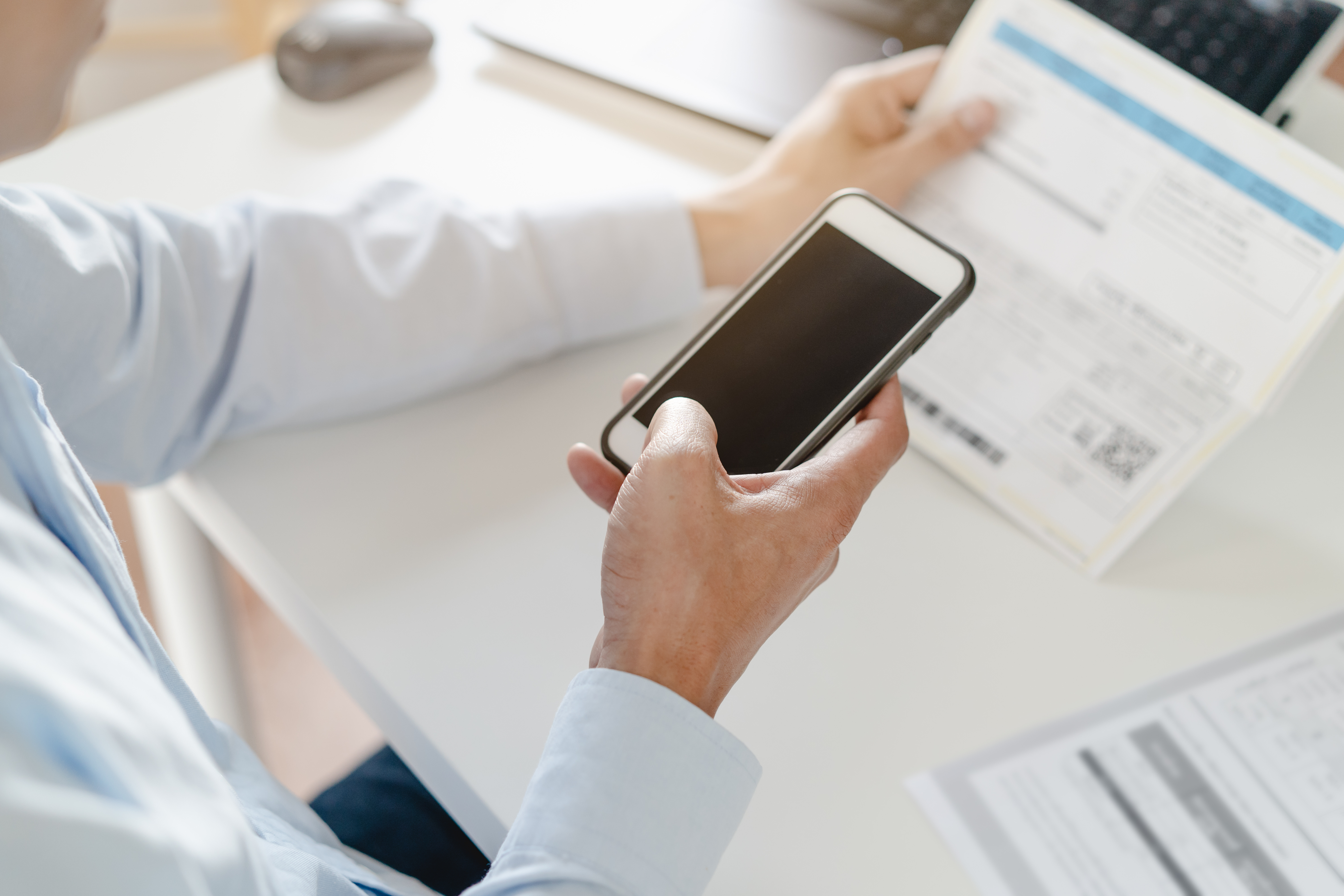 Businessman paying bill